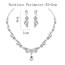 Fashion Silver Ear Clip Alloy Diamond Geometric Earrings Necklace Set