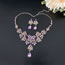 Fashion Violet Earring Style Alloy Diamond Geometric Earrings Necklace Set