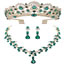 Fashion Silver White Diamond Crown + Necklace Earrings Alloy Diamond Crown Geometric Earrings Necklace Three-piece Set