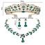 Fashion Silver White Diamond Crown + Necklace Earrings Alloy Diamond Crown Geometric Earrings Necklace Three-piece Set