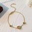 Fashion Gold Copper And Diamond Heart Bracelet