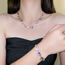 Fashion Bracelet - Purple Alloy Diamond Heart Bracelet