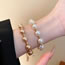 Fashion Bracelet - Champagne Pearl Beaded Pull-out Bracelet