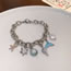 Fashion Bracelet - Silver Marine Resin Drip Fishtail Shell Starfish Bracelet