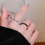 Fashion Ring - Black Alloy Drip Geometric Split Ring