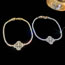 Fashion Bracelet - Silver (gold Plating) Copper Inlaid Zirconia Flower Bracelet