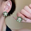 Fashion Green Pearl Flower Stud Earrings