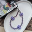 Fashion Purple Geometric Beaded Bow Phone Chain