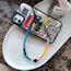 Fashion Color Gradient Foam Crystal Beaded Phone Chain