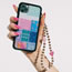 Fashion Color Coffee Stripe Ball Beaded Love Mobile Phone Chain