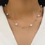 Fashion 18# Geometric Pearl Panel Chain Necklace