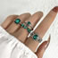 Fashion Silver Alloy Diamond Geometric Ring Set