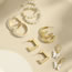 Fashion 1# Alloy Pearl Butterfly Round Earring Set