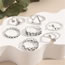 Fashion Silver Alloy Fishtail Hollow Heart Pentagram Ring Set