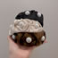 Fashion Black Fabric Pearl Ruffle Wide-brimmed Headband