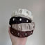 Fashion Khaki Fabric Diamond Pleated Wide Brim Headband