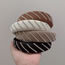 Fashion Black Fabric Diamond-studded Twill Wide-brimmed Headband