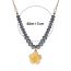 Fashion Champagne Crystal Beaded Flower Necklace
