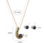 Fashion Gold Copper Geometric Pearl Stud Earrings Necklace Set