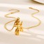 Fashion Golden 2 Titanium Steel Balloon Dog Pendant Twist Necklace (small)