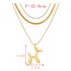 Fashion Golden 2 Multilayer Titanium Steel Balloon Dog Pendant Snake Chain Necklace (small)