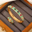 Fashion 5# Gold Plated Zirconia Geometric Eye Cuff Bracelet Ring Set In Copper