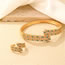 Fashion Ring 2 Brass Zirconia Geometric Split Ring