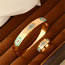 Fashion Suit 2 Brass Diamond Drip Eye Bracelet Ring Set