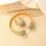 Fashion 6# Copper Inlaid Zirconium Ball Open Bracelet Ring Set