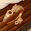 Fashion Golden Suit Gold Plated Copper And Diamond Leopard Ring Bracelet Set