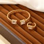 Fashion Bracelet 472-12 Gold Plated Copper Set Square Zirconia Cuff Bracelet