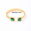Fashion Ring 204-12 Gold Plated Copper Set Square Zirconia Open Ring