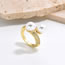Fashion Gold Gold-plated Copper Ring With Zirconium Pearls