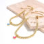 Fashion Pink Copper Beads Beaded Drip Oil Heart Bracelet