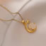 Fashion Rabbit Necklace {pendant Together} Titanium Steel Moon Jade Rabbit Necklace