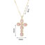 Fashion Pink Just Color Titanium Steel Diamond Cross Necklace