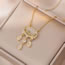 Fashion Safe Lock Necklace {pendant Together} Titanium Steel Diamond Cat's Eye Safety Lock Necklace