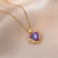 Fashion Heart Of The Ocean Titanium Steel Diamond Heart Necklace