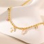 Fashion Golden 3 Copper Inlaid Zircon Drip Oil Bear Love Pendant Beaded Necklace (4mm)