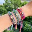 Fashion Color 3 Alloy Diamond Drop Woven Pattern Tassel Bracelet