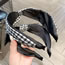 Fashion Simple Headband 2.5cm Knitted Houndstooth Wide Brim Headband