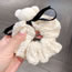 Fashion Black+white Bear Head Three-dimensional Bear Pleated Scrunchie