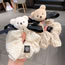 Fashion Milk White + White Bear Head Three-dimensional Bear Pleated Scrunchie