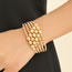 Fashion Gold Alloy Geometric Multilayer Cuff Bracelet