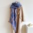 Fashion 8 Caramel Color Polyester Check Knit Fray Scarf