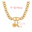 Fashion Golden 2 Titanium Steel Pig Nose Balloon Dog Pearl Pendant Thick Chain Necklace