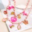 Fashion Rose Red Titanium Steel Dripping Oil Eye Love Bear Pendant Necklace