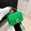 Fashion Green Pu Embossed Plaid Lock Crossbody Bag