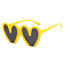 Fashion Gray Frame With Yellow Frame Pc Heart Sunglasses