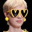Fashion Powder Frame Gray Chip Pc Heart Sunglasses